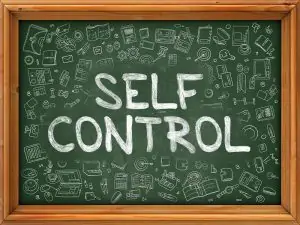 a chalkboard with the words "self control" written on it